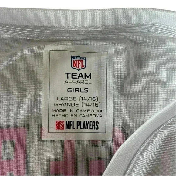 Girl's NFL Team Apparel Packers Aaron Rodgers 12 White Pink Jersey Large (14/16) - Picture 5 of 13